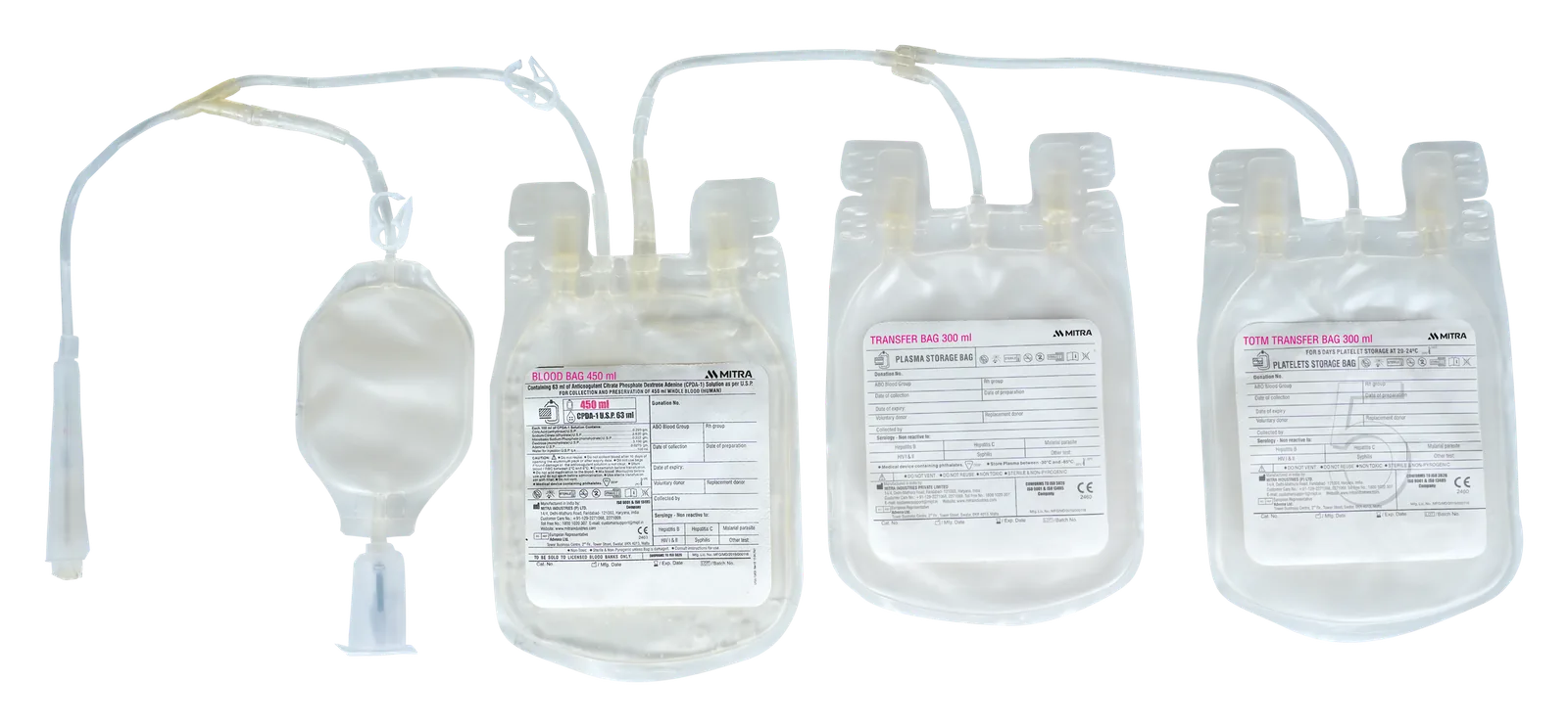 Mitra regular triple blood bag system